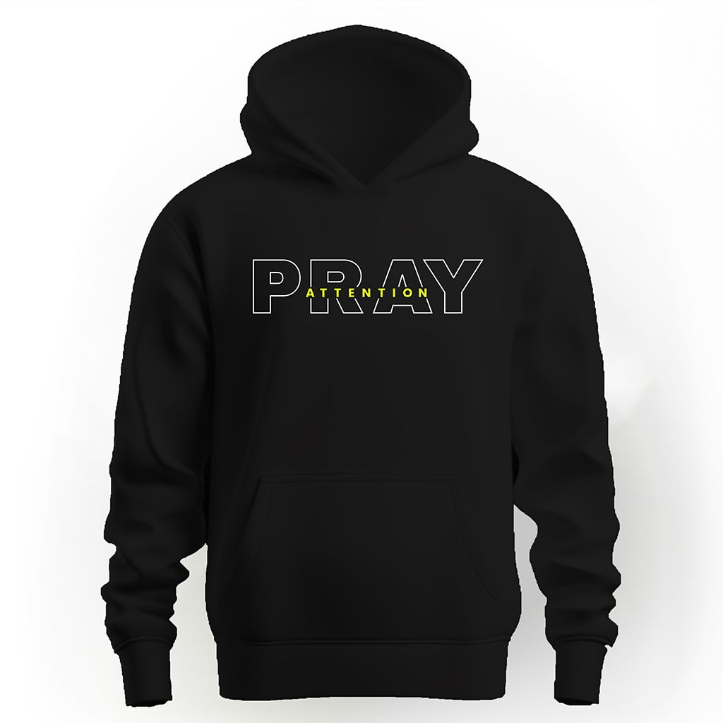 Pray Attention Unisex Hoodie - Neon Yellow