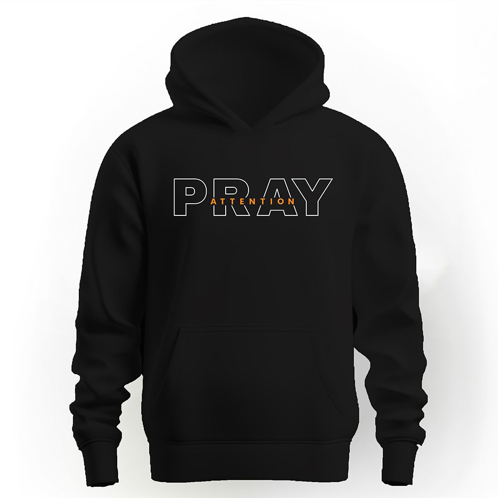 Pray Attention Unisex Hoodie - Neon Orange