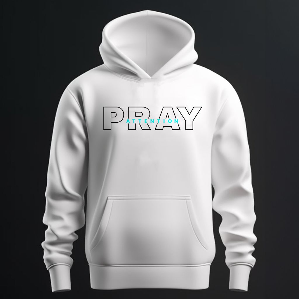 Pray Attention Unisex Hoodie - Neon Aqua