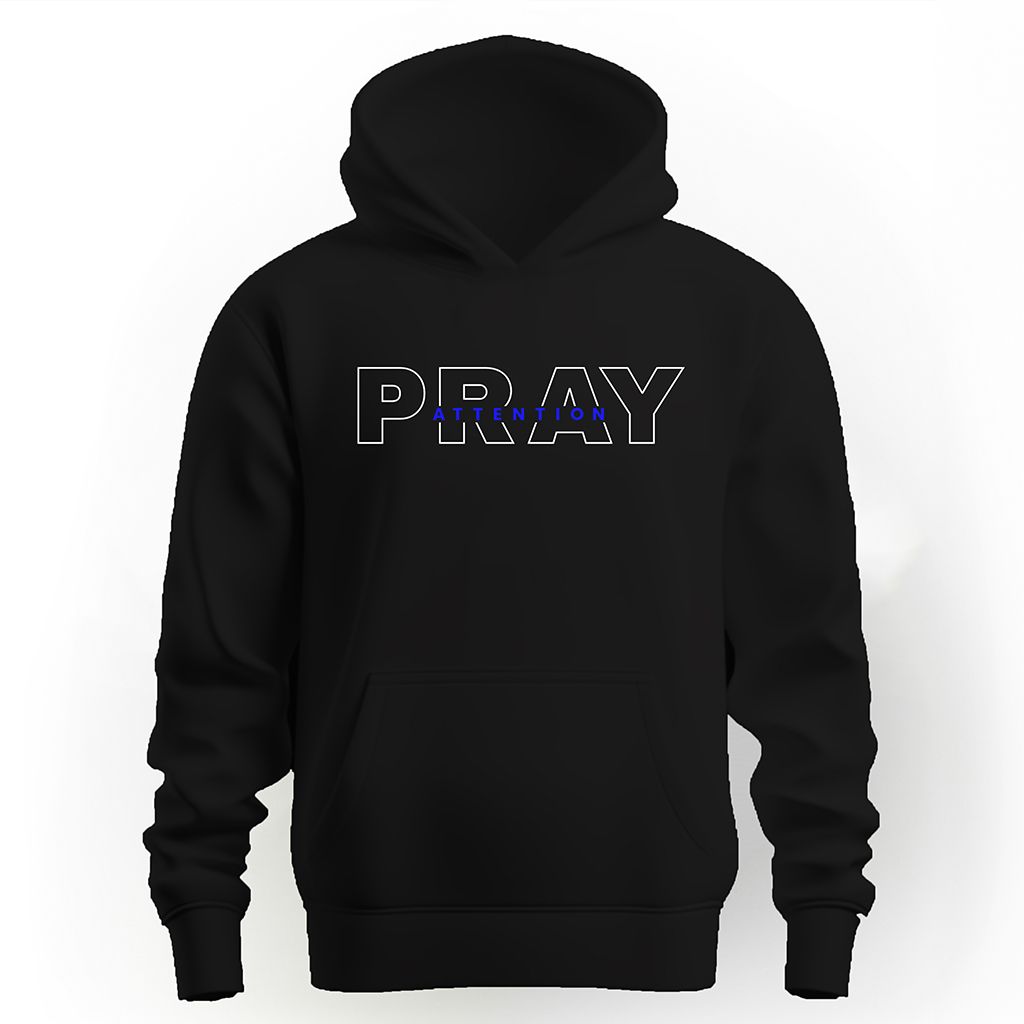 Pray Attention Unisex Hoodie - Neon Blue