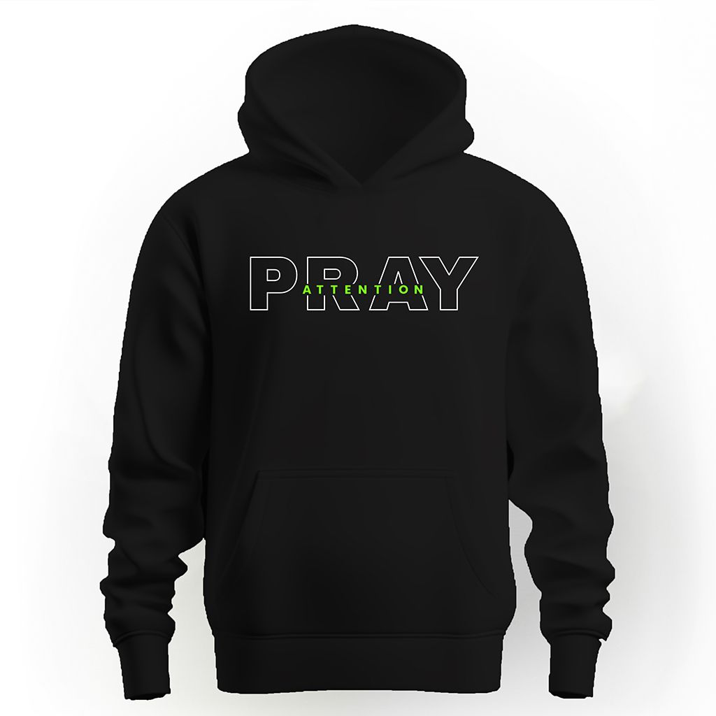 Pray Attention Unisex Hoodie - Neon Green