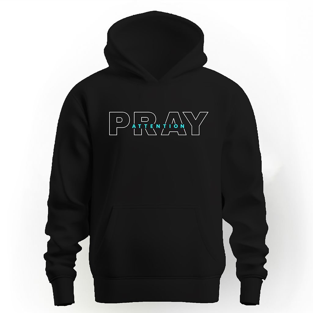 Pray Attention Unisex Hoodie - Neon Aqua