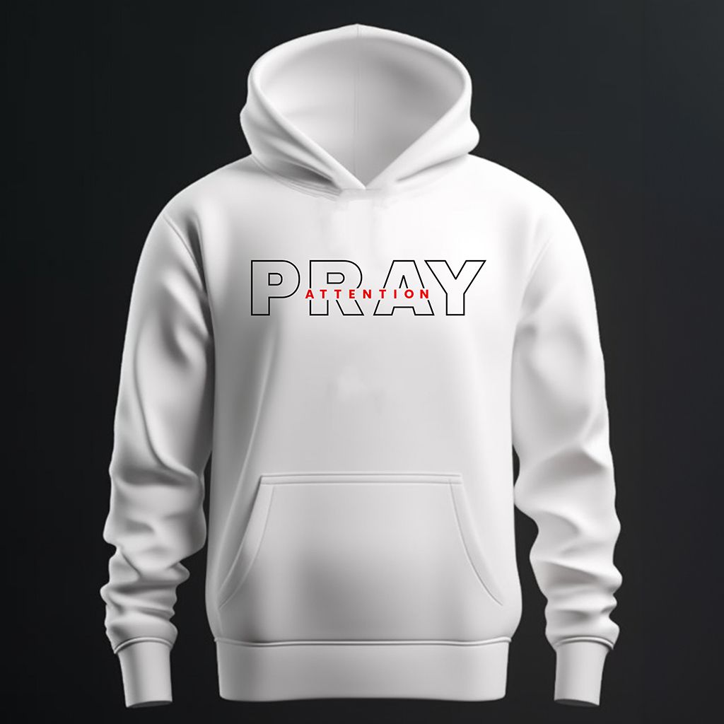 Pray Attention Unisex Hoodie - Neon Red