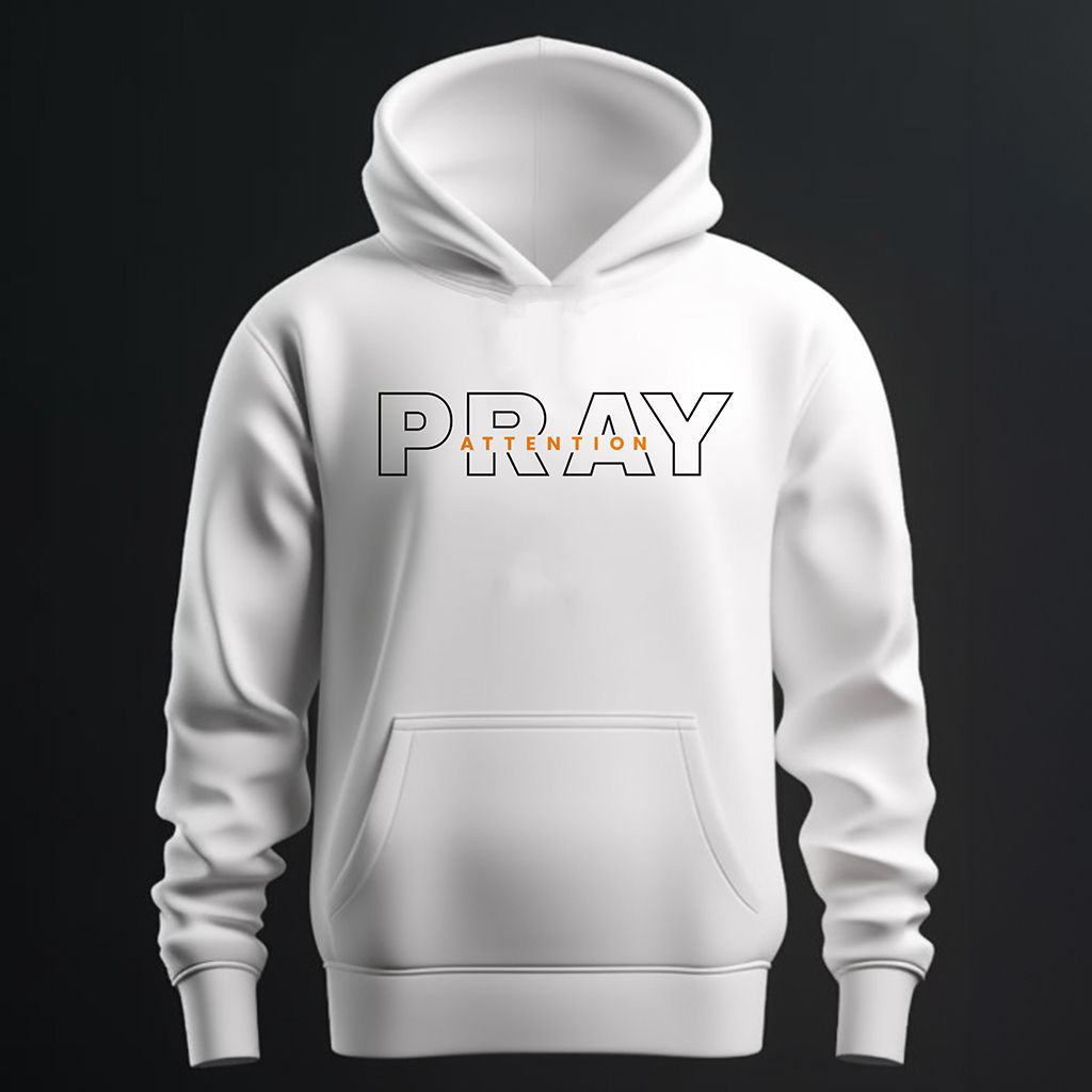 Pray Attention Unisex Hoodie - Neon Orange